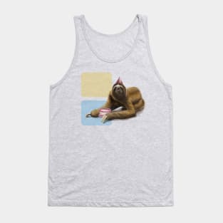 Sloth with Cake Tank Top
